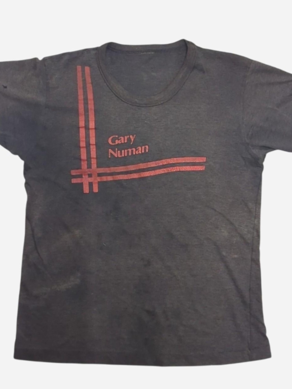Gary Numan black & red teletour 80s tour t-shirt perfect vintage distressed fade